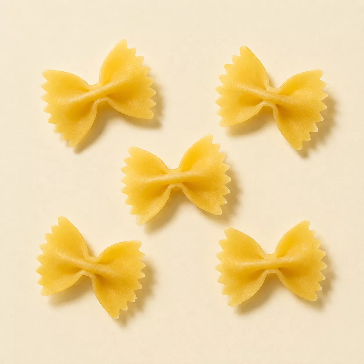 Uncooked Farfalle pasta