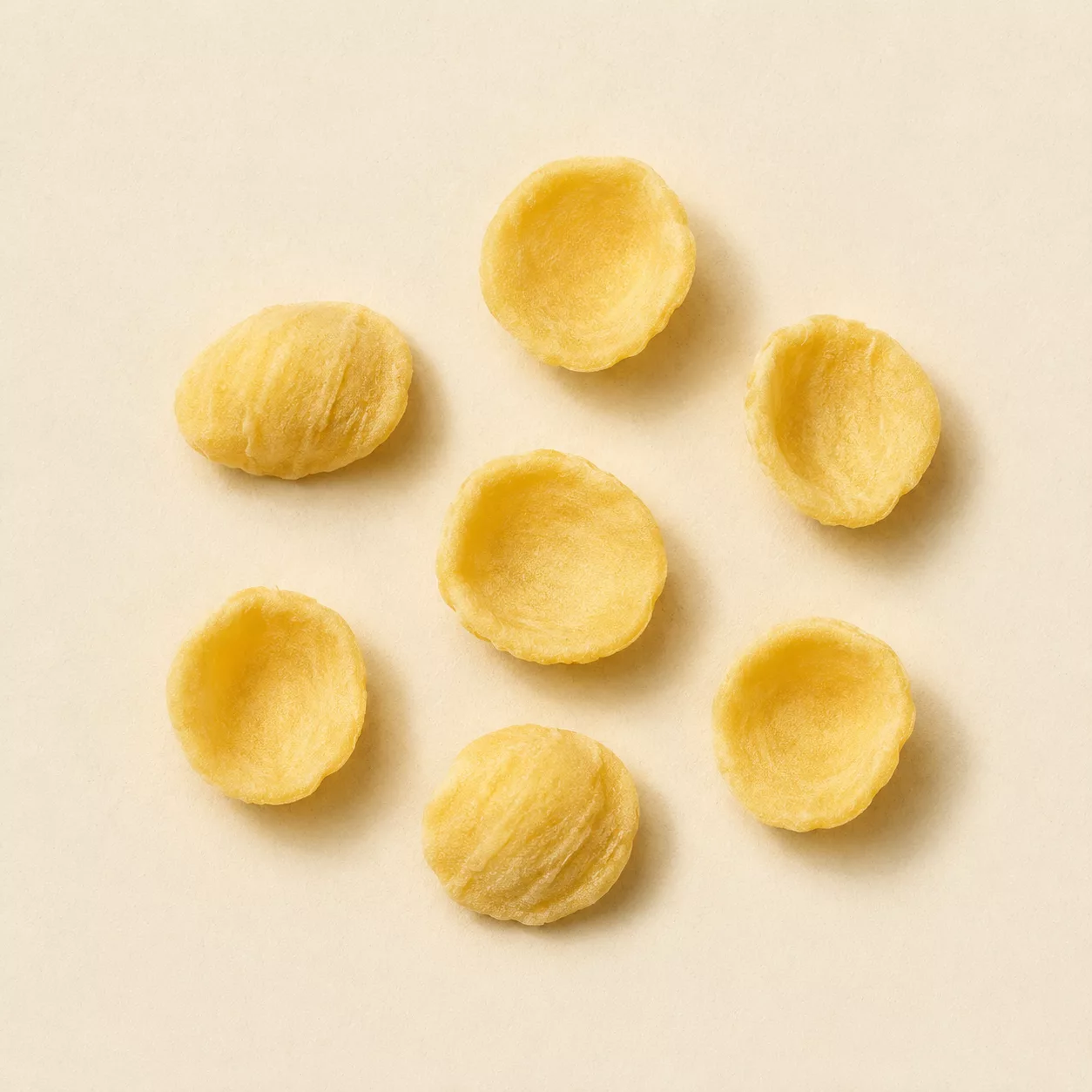 Uncooked Orecchiette pasta